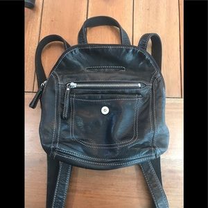Fossil black leather backpack